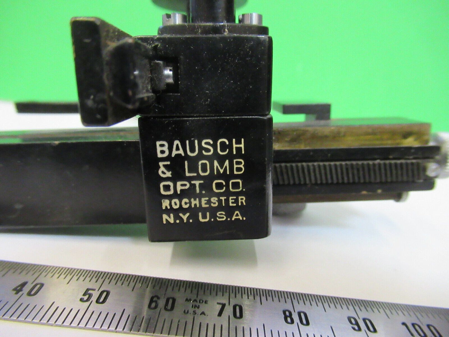 ANTIQUE BAUSCH LOMB XY STAGE ASSEMBLY MICROSCOPE PART AS PICTURED #Z7-A-73