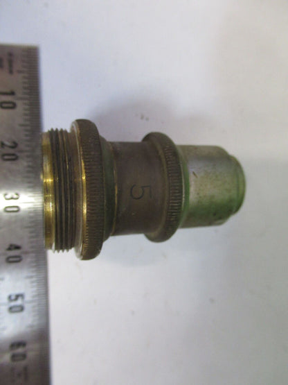 ANTIQUE ERNST LEITZ WETZLAR OBJECTIVE "5" MICROSCOPE PART AS PICTURED W5-B-67