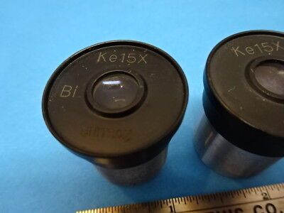 LOT 2 EA UNITRON Ke15x EYEPIECE OCULAR OPTICS MICROSCOPE PART AS IS &90-A-27