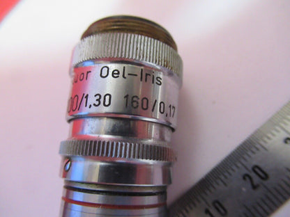 REICHERT AUSTRIA PH FLUOR 100X /160 OBJECTIVE MICROSCOPE PART AS PICTURED Q2-36