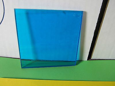 OPTICAL LARGE SQUARE GLASS BLUE FILTER LASER OPTICS BIN#28-84