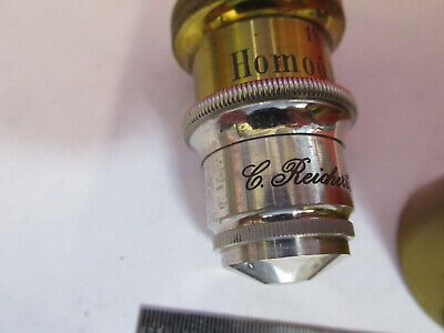 ANTIQUE BRASS REICHERT WIEN OBJECTIVE "1/12" MICROSCOPE PART AS PICTURED F6-B-98