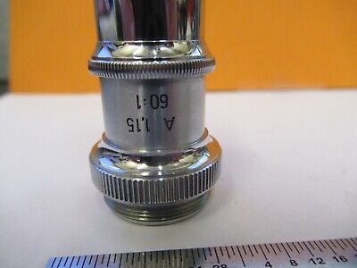 ERNST LEITZ GERMANY APO OBJECTIVE 60X MICROSCOPE PART AS PICTURED #G1-A-38