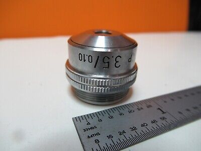 LEITZ GERMANY POL OBJECTIVE 3.5X P MICROSCOPE OPTICS PART AS PICTURED &16-A-94