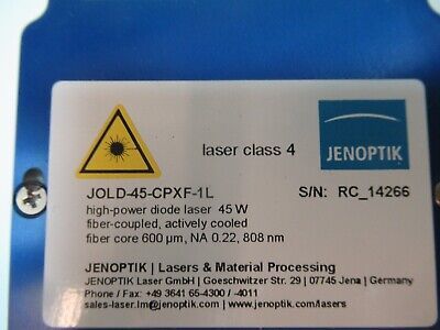 OPTICAL INDUSTRIAL DIODE LASER LPFK 45W JENOPTIK GERMANY AS PICTURED #17-A-01