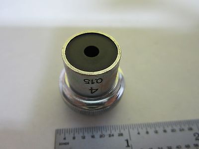 MICROSCOPE PART OBJECTIVE UNITRON 4X OPTICS BIN#L5-78