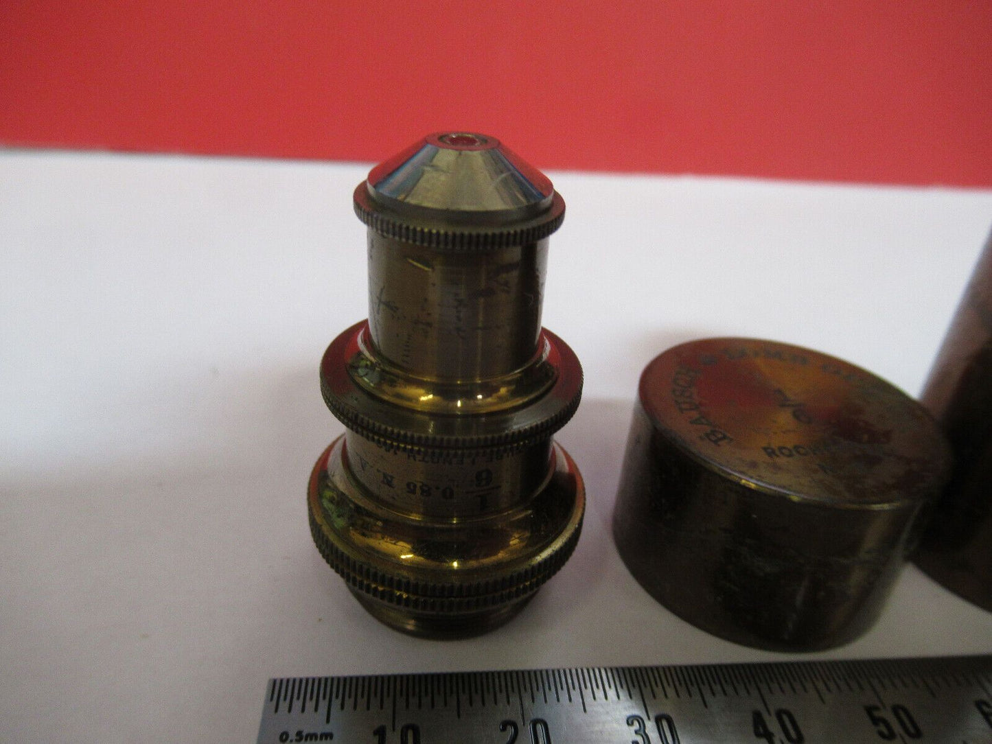 ANTIQUE BRASS BAUSCH LOMB OBJECTIVE  1/6 MICROSCOPE PART AS PICTURED G4-A-57