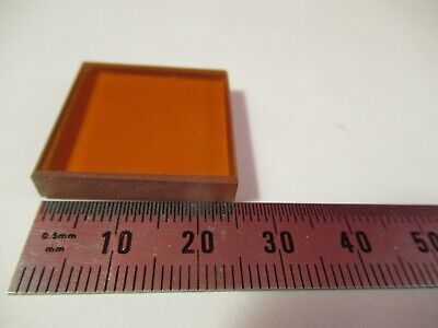 OPTICAL AMBER GLASS FILTER 1" SQUARE OPTICS AS PICTURED &13-A-40