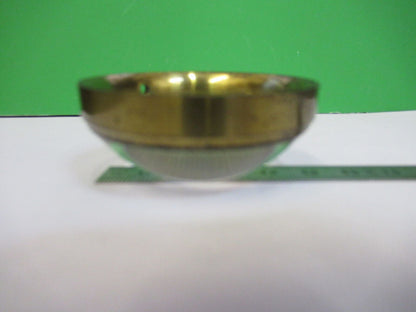 ANTIQUE BRASS MOUNTED CONVEX LENS GLASS MICROSCOPE PART AS PICTURED &R6-A-12