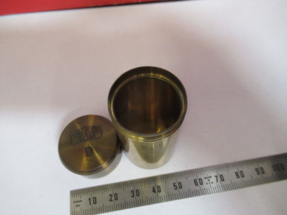 EMPTY ZEISS GERMANY BRASS OBJECTIVE CANISTER MICROSCOPE PART AS PICTURED G4-A-91