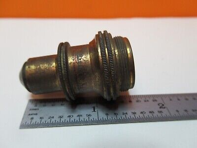 ANTIQUE BAUSCH LOMB BRASS OBJECTIVE 1/8 MICROSCOPE PART AS PICTURED &17-A-74