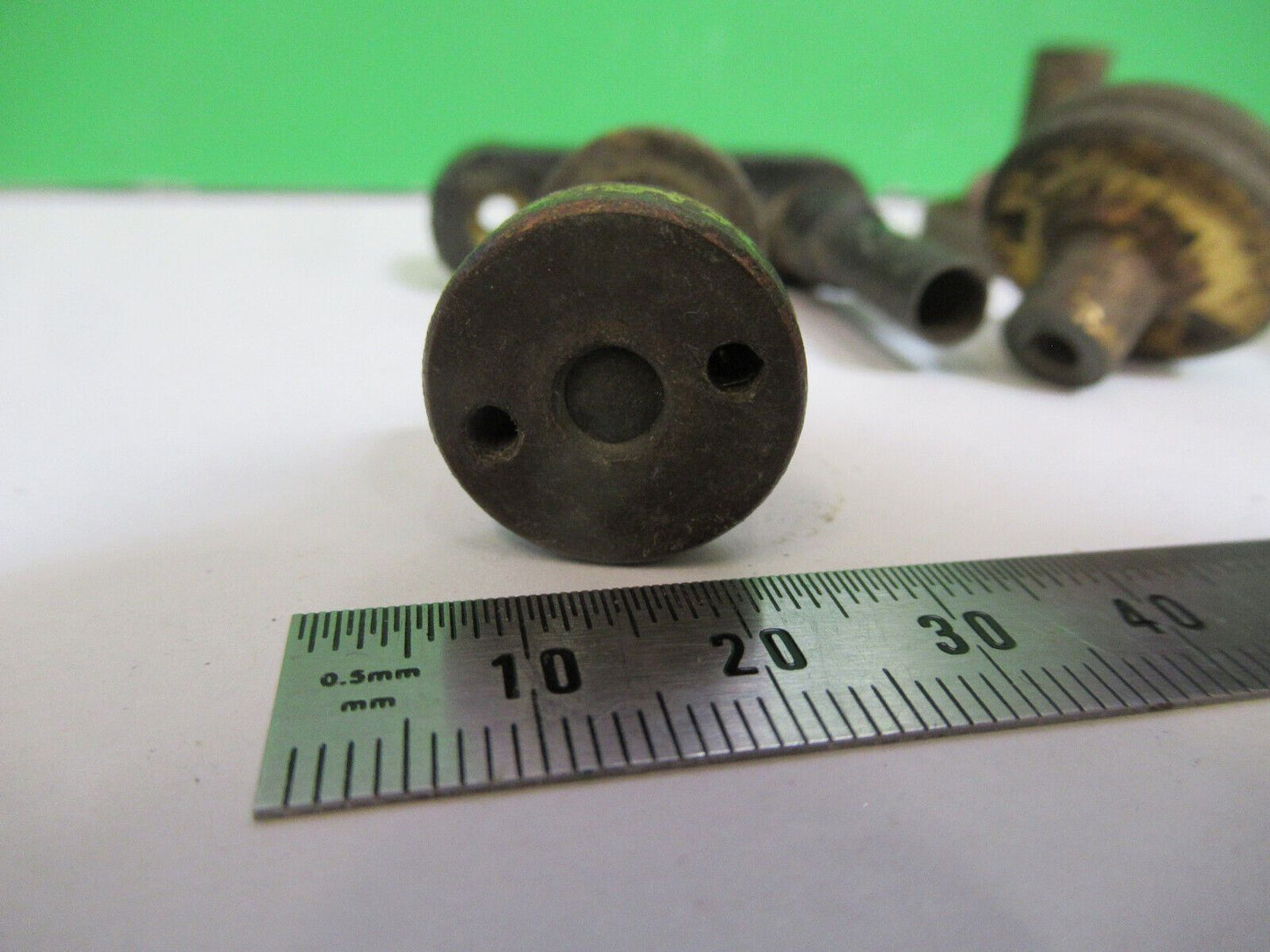 ANTIQUE BRASS ERNST LEITZ KNOBS SPANNER ETC MICROSCOPE PART AS PICTURED #H3-A-47