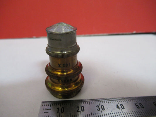 ANTIQUE BRASS SPENCER 140X RARE OBJECTIVE MICROSCOPE PART AS PICTURED #R3-C-48