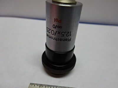 MICROSCOPE PART OBJECTIVE AUS JENA GERMANY POL 12.5X [dirty] OPTICS AS IS #84-16