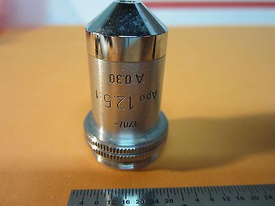 MICROSCOPE PART OBJECTIVE LEITZ WETZLAR 12.5X APO GERMANY OPTICS BIN#21