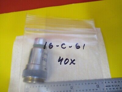 VICKERS 40X OBJECTIVE ENGLAND UK MICROSCOPE PART OPTICS AS PICTURED &16-C-61