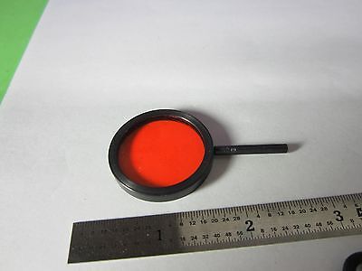 MICROSCOPE PART OPTICAL RED FILTER OPTICS AS IS BIN#34-28