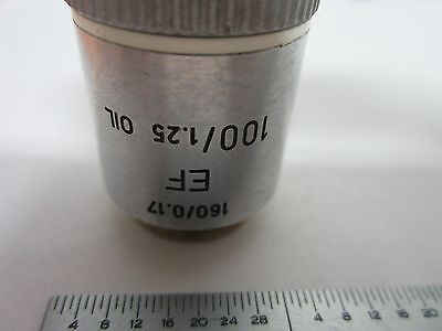 LEITZ WETZLAR GERMANY 100X EF OBJECTIVE MICROSCOPE OPTICS BIN#J7-08