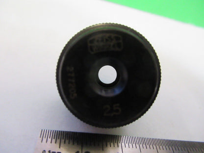 MICROSCOPE OBJECTIVE ZEISS WINKEL 2.5X LENS GERMANY OPTICS AS PICTURED #S2-C-91