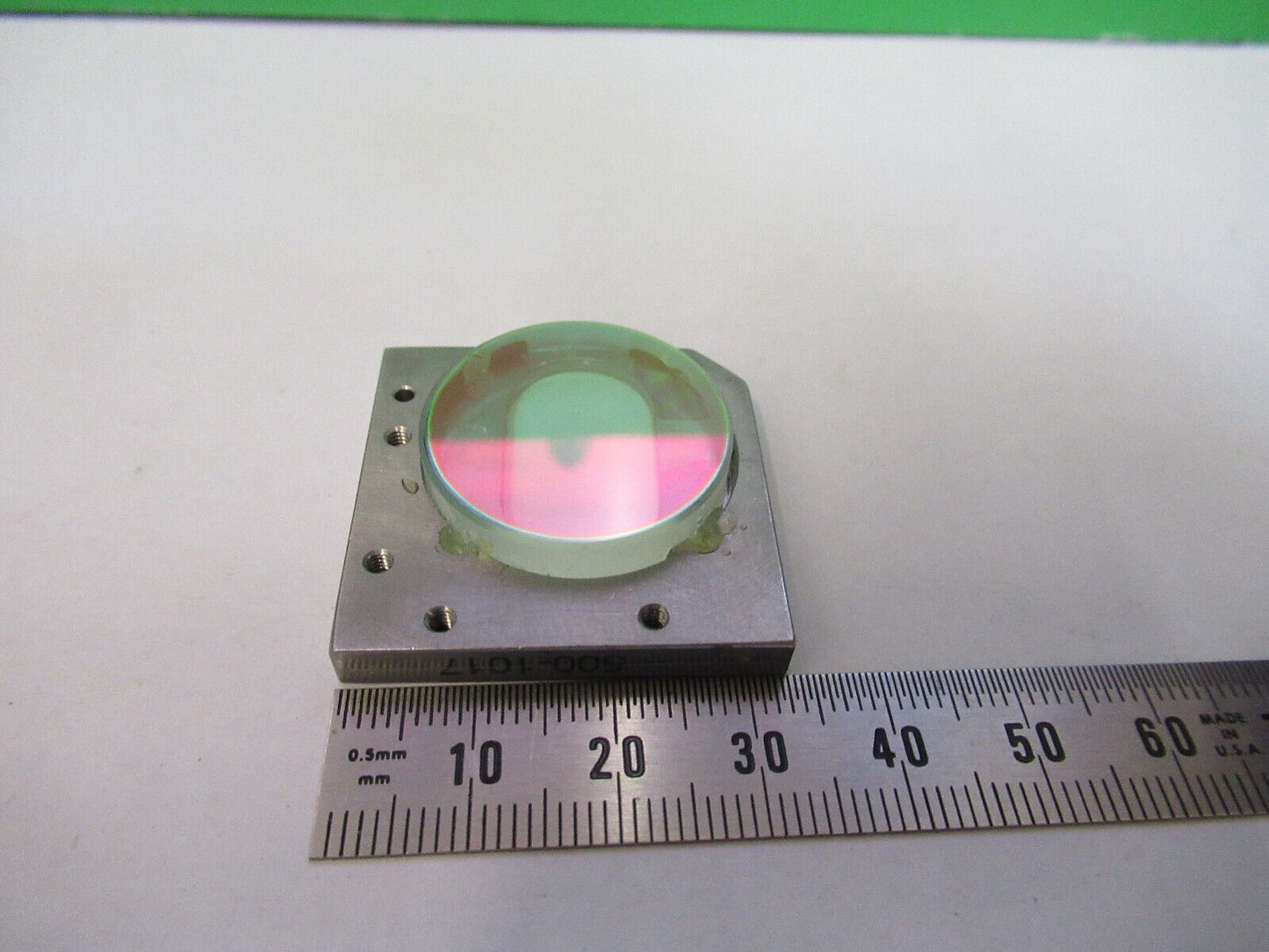 OPTICAL DICHROIC LENS MOUNTED BASE  LASER OPTICS AS PICTURED &R6-A-19