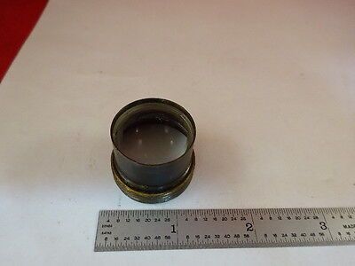 MICROSCOPE PART ANTIQUE OPTICAL BRASS MOUNTED LENS OPTICS AS IS #AO-51