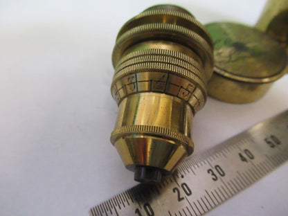 ANTIQUE BRASS OBJECTIVE 1/4in LENS HENRY CROUCH UK MICROSCOPE PART F8-B-28