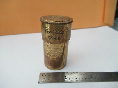 CARL ZEISS JENA 2.5mm EMPTY BRASS OBJECTIVE CAN MICROSCOPE AS PICTURED &F5-A-103