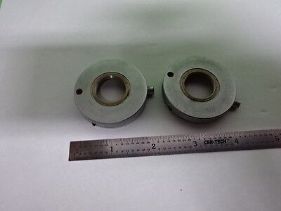 MICROSCOPE PART LOT 2 EA PHACO OBJECTIVE ADAPTERS LEITZ OPTICS AS IS B#AC-F-17