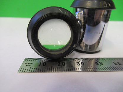 BAUSCH LOMB EYEPIECE PAIR 15X WIDE OPTICS MICROSCOPE  PART AS PICTURED #R7-B-87b