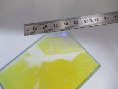 OPTICAL COATED GLASS PLATE DICHROIC LASER OPTICS AS PICTURED #Z8-A-16