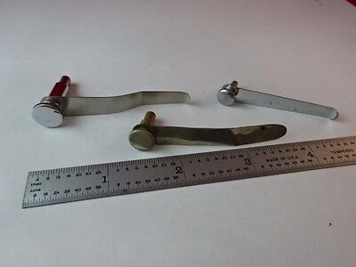 LOT 3 EA CLIPS FOR MICROSCOPE STAGE PART AS IS &2-A-23