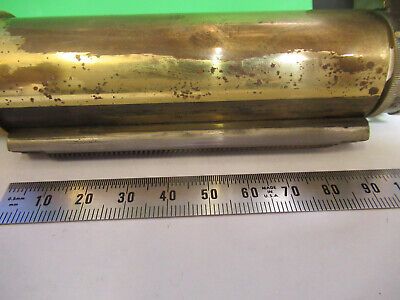 ANTIQUE BRASS TUBUS + NOSEPIECE ERNST LEITZ MICROSCOPE PART AS PICTURED &Q9-A-36