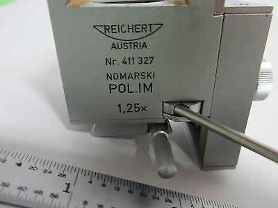 REICHERT AUSTRIA NOMARSKI POL IM INSERT OPTICS MICROSCOPE AS IS BIN#58-25