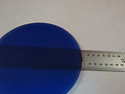 MICROSCOPE PART BLUE DULL GLASS LARGE ROUND FILTER OPTICS AS IS #M6-A-66