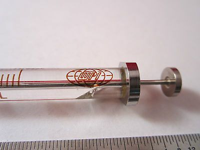 WPI GLASS SYRINGE 0.1 ml GAS CHROMATOGRAPHY [cracked at the end plunger] BIN#1C