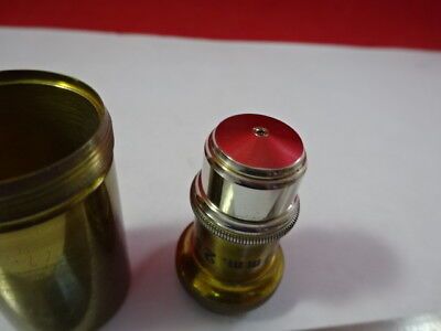 ANTIQUE BRASS OBJECTIVE HOMG 2mm LEITZ ?? GERMANY MICROSCOPE PART AS IS &92-13