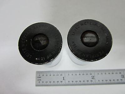 FOR PARTS MICROSCOPE LOT 2 EA EYEPIECES LEITZ GERMANY NF 10X OPTICS BIN#R6-26