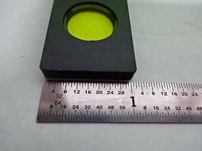 MICROSCOPE PART OLYMPUS YELOW FILTER 480 nm SLIDE OPTICS AS IS #AE-19