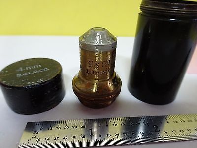 MICROSCOPE PART ANTIQUE OBJECTIVE BRASS BAUSCH LOMB OPTICS AS IS BIN#X3-43