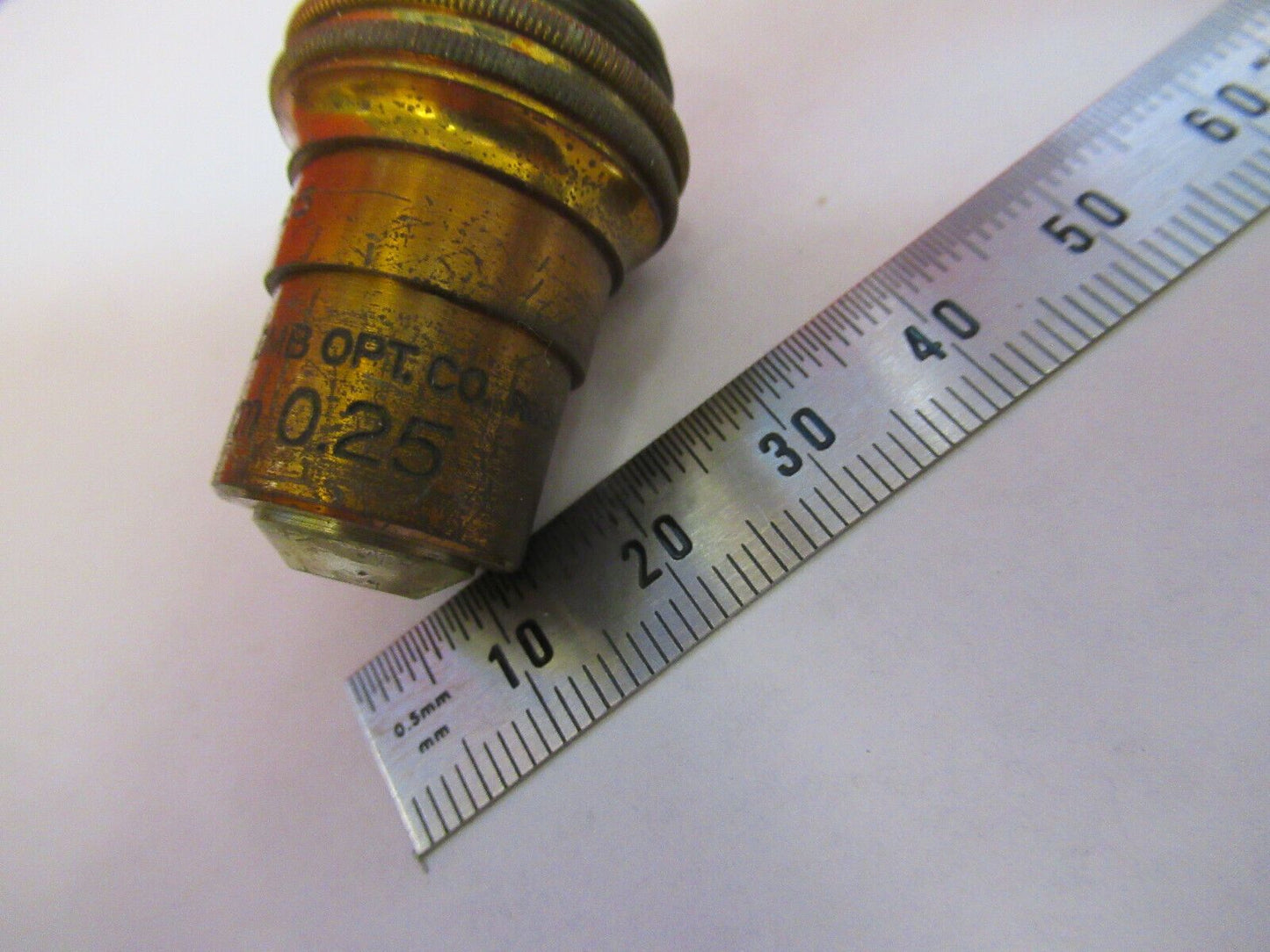 BAUSCH LOMB ANTIQUE BRASS 16mm OBJECTIVE MICROSCOPE PART AS PICTURED 10X Q3-B-10