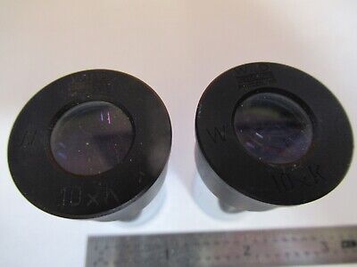 WILD SWISS EYEPIECE PAIR 10xK OCULAR MICROSCOPE PART OPTICS AS PICTURED 7B-B-198