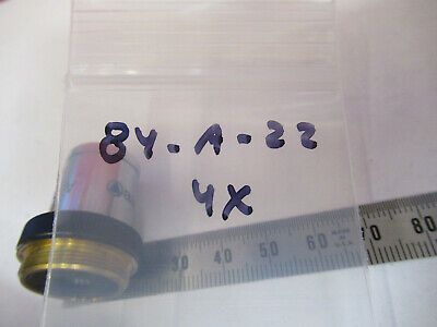 BAUSCH LOMB OBJECTIVE 4X /160 LENS OPTICS MICROSCOPE PART AS PICTURED &8Y-A-22