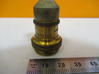 ANTIQUE BRASS LEITZ WEZLAR OBJECTIVE LENS MICROSCOPE PART AS PICTURED &8Y-A-115