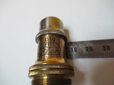 ANTIQUE OBJECTIVE BRASS LEITZ 6lg OPTICS MICROSCOPE PART AS PICTURED &14-C-24