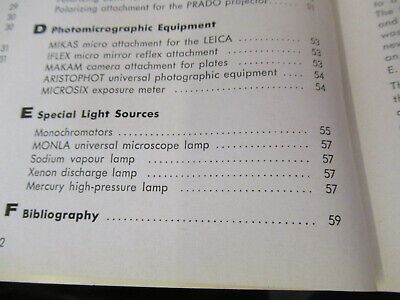 ORIGINAL BOOKLET LEITZ WETZLAR GERMANY POLARIZING MICROSCOPE PART AS PICTURED W3