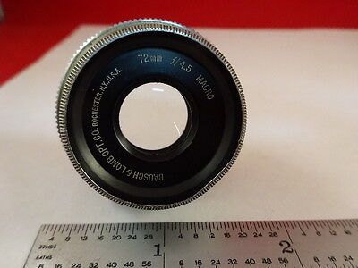 MICROSCOPE PART TESSAR BAUSCH LOMB OBJECTIVE LENS 72 mm OPTICS AS IS #Y7-H-95