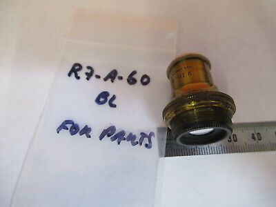 ANTIQUE BAUSCH LOMB 2" BRASS OBJECTIVE MICROSCOPE PART AS PICTURED R7-A-60