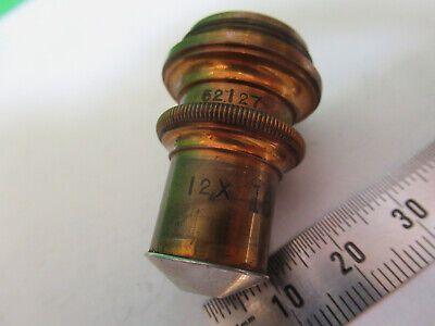 ANTIQUE BRASS SPENCER 12X LENS OBJECTIVE MICROSCOPE PART AS PICTURED &Z9-A-61