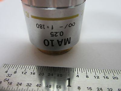 MICROSCOPE PART OBJECTIVE OLYMPUS MA 10X JAPAN INFINITY OPTICS BIN#B4-Z-10