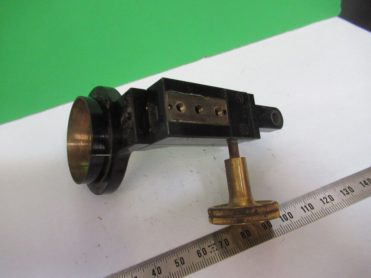 ANTIQUE MICROSCOPE PART LEITZ GERMANY BRASS CONDENSER HOL  AS PICTURED &Z9-A-193